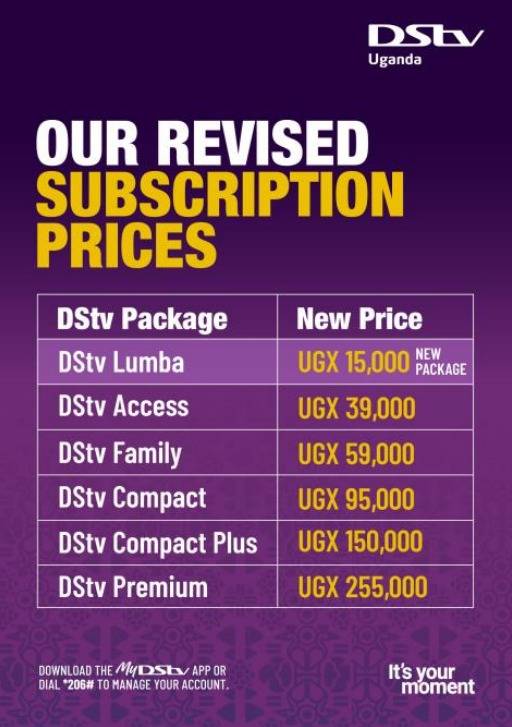 DSTV Uganda Pricing including DSTV Lumba