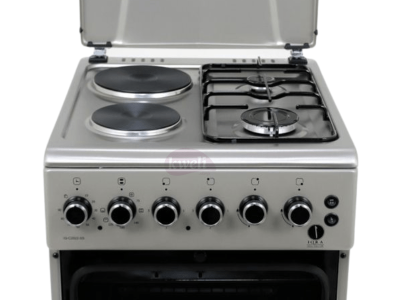 IQRA 50x60cm Cooker IQ-C2022-SS; 2 Gas Burners + 2 Electric Plates with Electric Oven and Grill; Oven Timer Combo Cookers 5