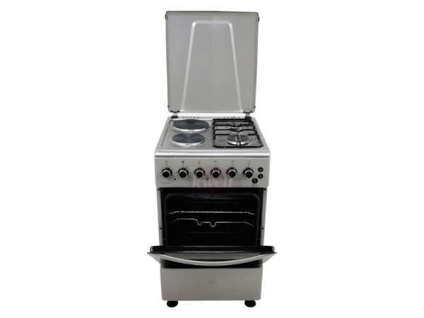 IQRA 50x60cm Cooker IQ-C2022-SS; 2 Gas Burners + 2 Electric Plates with Electric Oven and Grill; Oven Timer Combo Cookers 4