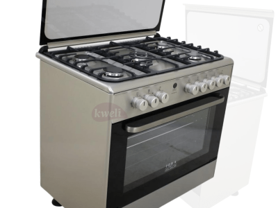 IQRA 90cm Gas Cooker FC9001-SS; 5 Gas Burners, Electric Oven with Fan, Bottom and Top Heating Electric Cookers 5