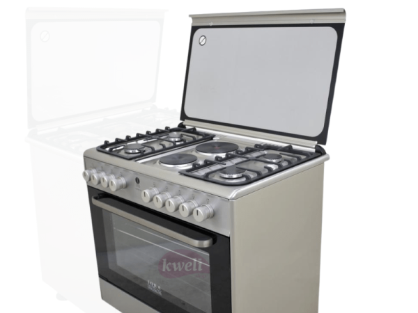 IQRA 90cm Cooker FC9221-SS; 4 Gas + 2 Electric, Electric Oven, Turbo Fan, Cast Iron Pan Support Combo Cookers 3