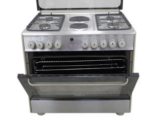 IQRA 90cm Cooker FC9221-SS; 4 Gas + 2 Electric, Electric Oven, Turbo Fan, Cast Iron Pan Support Combo Cookers 2