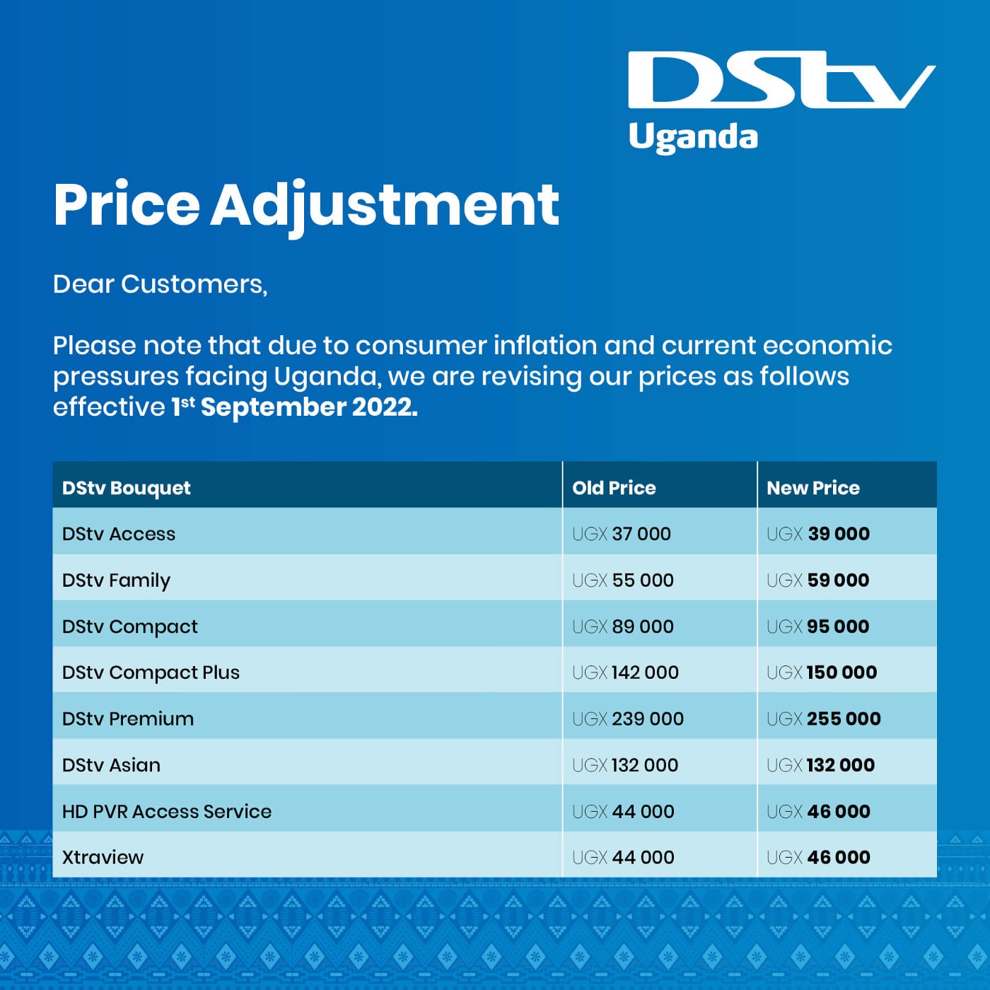 New DSTV Subscription Fees Uganda