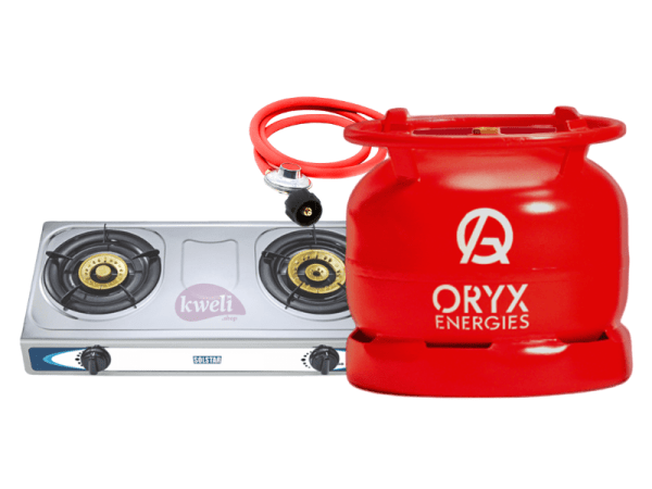 Oryx Gas 6kg Full Kit with 2 Burner Gas Stove – Ready to Cook. LPG Cooking Gas 3