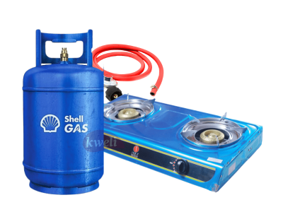 Shell Gas 12kg Full Set with 2 Burner Steel-top Gas Stove – Ready to Cook LPG Cooking Gas 4