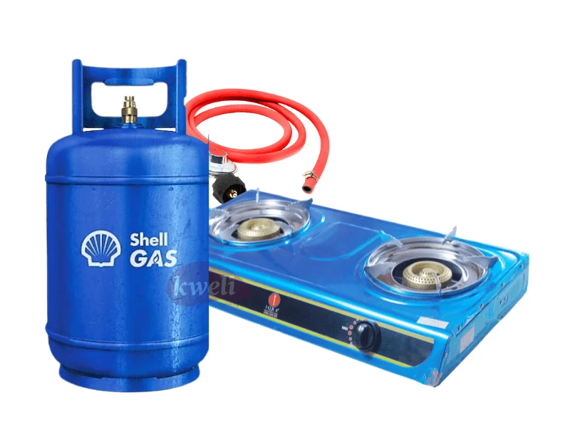 Shell Gas 12kg Full Set with 2 Burner Steel-top Gas Stove