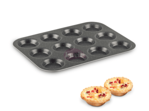 Tefal 12 Hole Bun Tray Oven Dish 30x23cm – J5542802; Non Stick, Aluminium, Black Oven Dishes