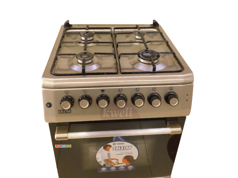 Solstar 60x60cm Gas Cooker SO640DERATINBSS; 4 Gas Burners, Electric Oven, Grill, Rotisserie, Silver Gas Cookers 3