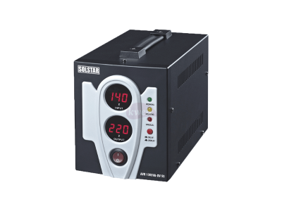Solstar Voltage Stabiliser/Regulator DVR1000VA; 120-280V~ Input, 1000VA (watts) Output, Digital Display Accessories 4