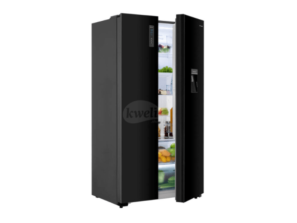 Hisense 670-liter Side-by-side Refrigerator with Dispenser H670SMIA-WD - Black, Glass Door, Auto Defrost