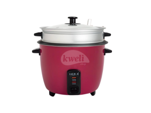 IQRA 1.8-liter Rice Cooker with Steamer IQRC18ST, Red, 700 watts Rice Cookers Rice Cooker