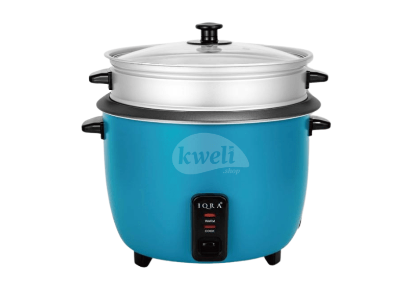 IQRA 2.8-liter Rice Cooker with Steamer IQRC28ST, Blue, 1,000 watts Rice Cookers Rice Cooker 2
