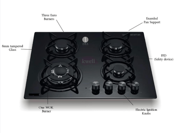 IQRA Built-in Gas Hob IQ-KH4002 – 60cm, 4 Gas Burners, Auto Ignition Built-in Hobs 3