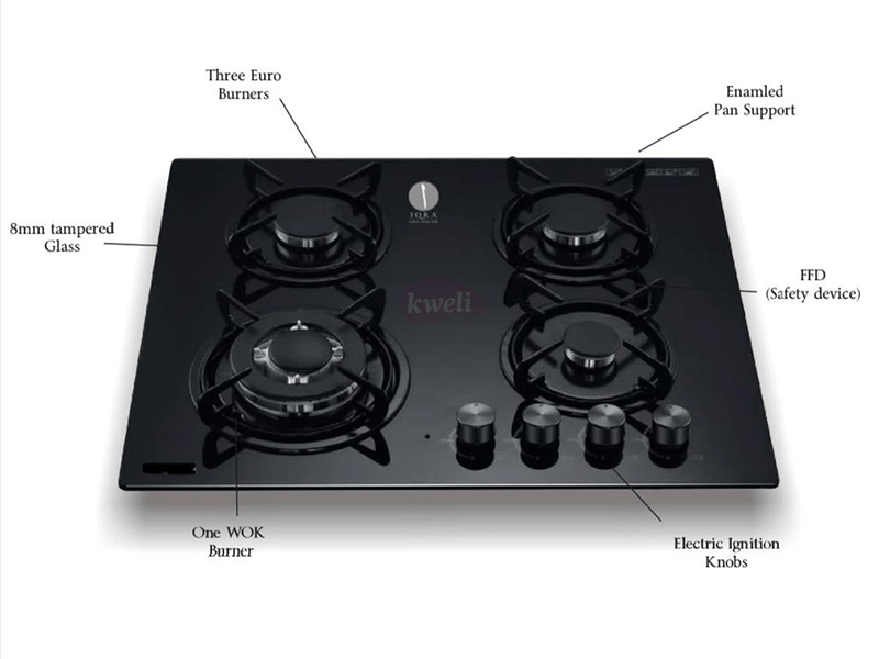 IQRA Built-in Gas Hob IQ-KH4002 – 60cm, 4 Gas Burners, Auto Ignition Built-in Hobs 2