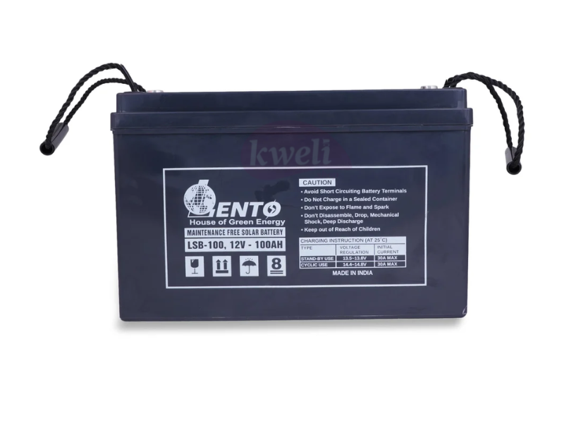 Lento 100AH 12V 1.2kWh Sealed Maintenance-free VLRA Battery, Made in India Deep Cycle Batteries (Maintenance Free) 3