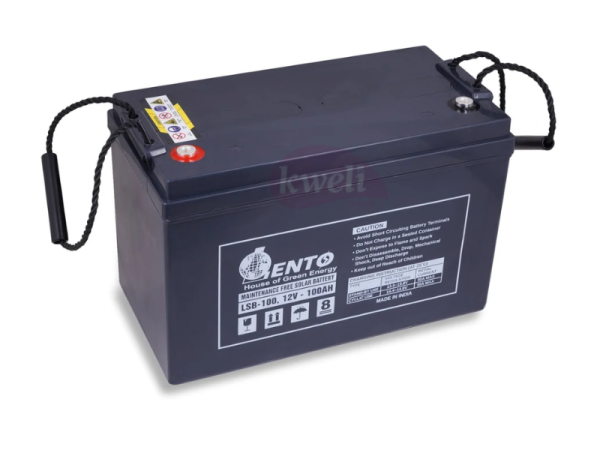Lento 100AH 12V 1.2kWh Sealed Maintenance-free VLRA Battery, Made in India