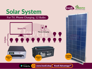 Lento Solar System for 12 Bulbs, TV and Phone Charging Inverters