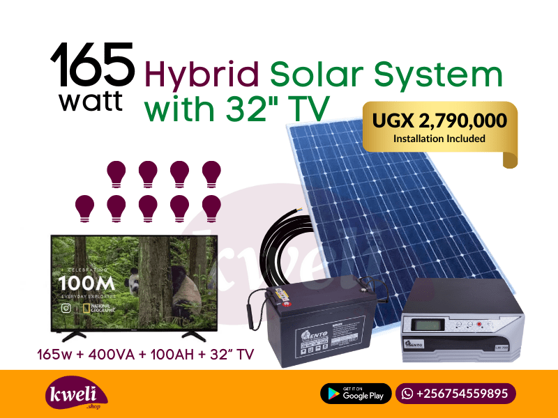 165 watt hybrid SolarSystem with 32 Inch TV