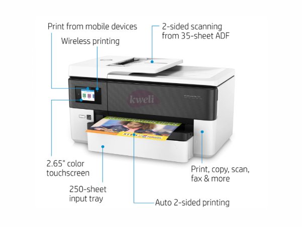 HP OfficeJet Pro 7720 All-in-One A4/A3 Wireless Printer; Colour Print, Copy, Scan,  Fax, WIFI Printers 3