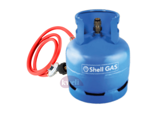 Shell 6kg Gas Cylinder + Regulator, Hosepipe – for cookers, table top stoves and built in hobs LPG Cooking Gas