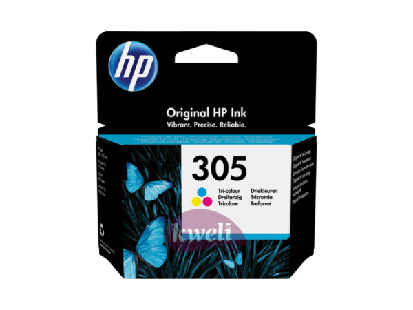 HP 305 Original Ink Cartridge; Tri-Colour, Black.