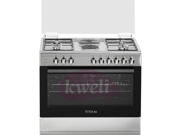 Titan 90cm Cooker; 4 Gas + 2 Electric, Electric Oven