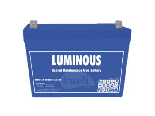 Luminous 100AH 12V 1.2kWh Battery, 10Hr, Sealed Maintenance-free VLRA Battery, Made in India Luminous Solar Batteries