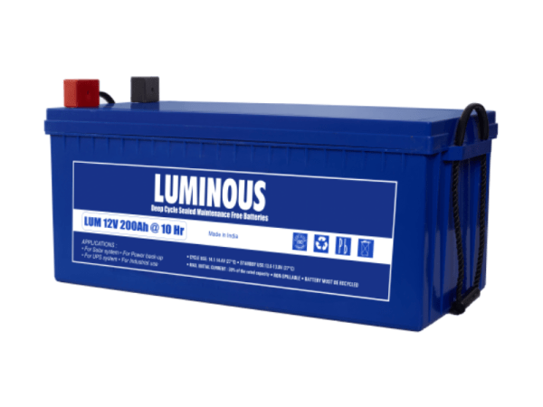 Luminous 200AH 12V 2.4kWh Battery, 20Hr, Sealed Maintenance-free VLRA Battery, Made in India