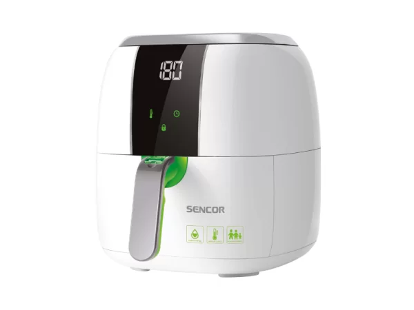 Sencor Air Fryer, 3 litre Oilless Air fryer & White – SFR5320WH ; 1,400 watts Air Fryers Airfryers