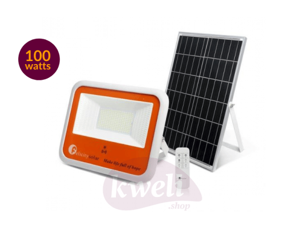 Felicity 100w Waterproof Solar Floodlight HP FL-10003; Remote, Automatic start/stop, On/Off, 20,000 hours