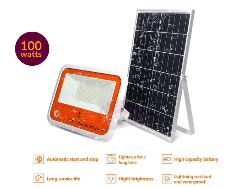 Felicity 100w Waterproof Solar Floodlight HP FL-10003; Remote, Automatic start/stop, On/Off, 20,000 hours Solar Lights 7