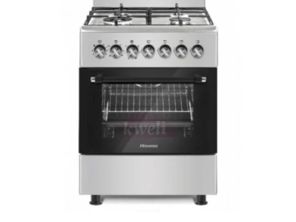 Hisense 60cm Cooker HF631GEES; 3 Gas Burners, 1 Electric Plates, Electric Oven, Flame Failure Safety Hisense Cookers