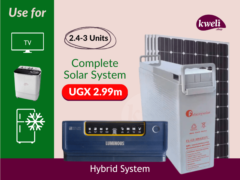 200AH 12V Telecom Battery 4x 160w 12v 1500VA 12V Hybrid System -