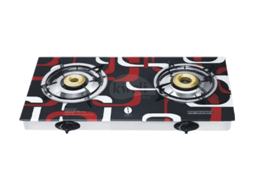 IQRA Gas Stove IQ-GS2BG; Auto Ignition, 2-Gas Burner Glass Top Gas Stove Gas Stoves