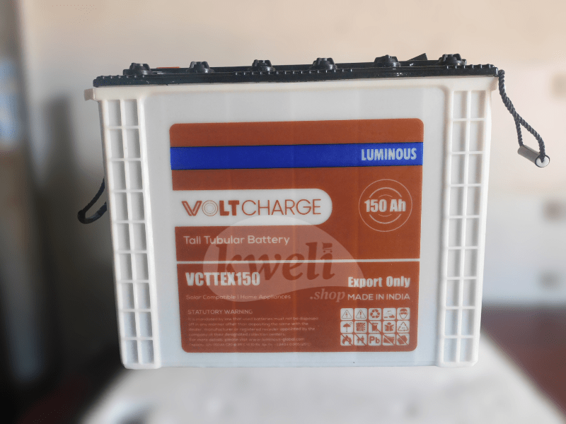 Luminous 150AH 12V Volt Charge Tubular Battery VCTTEX150; Low Maintenance, 1.8kWh , Made in India Luminous Solar Batteries 4