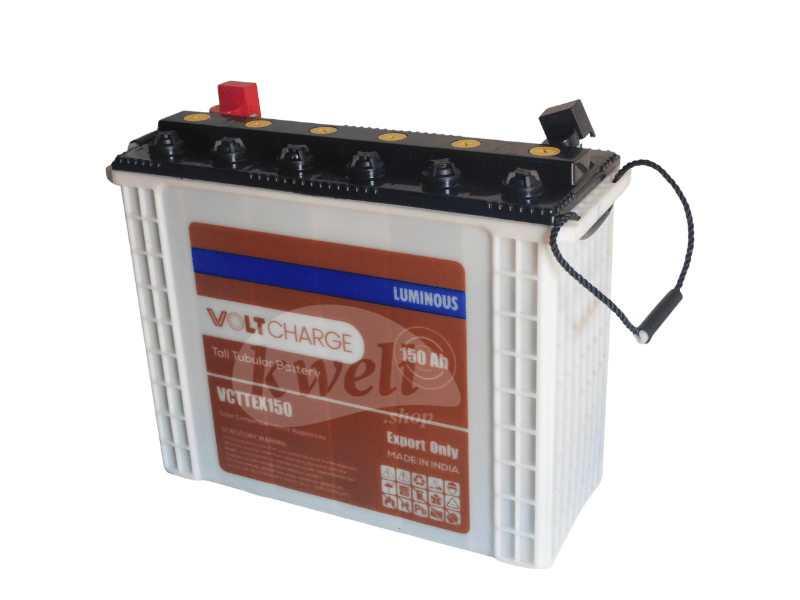 Luminous 150AH 12V Volt Charge Tubular Battery VCTTEX150; Low Maintenance, 1.8kWh , Made in India Luminous Solar Batteries 3