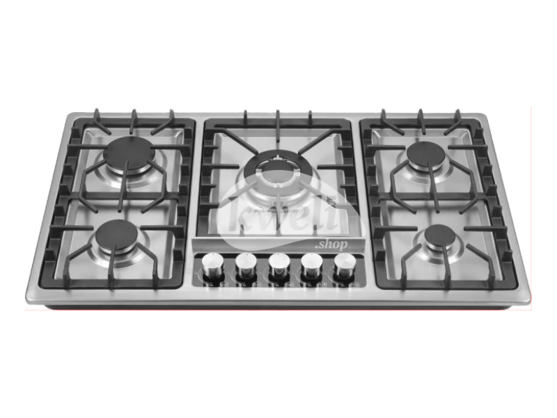 IQRA Built-in Gas Hob IQ-KH5014SS – 90cm, 5 Gas Burners, Auto Ignition, Stainless Steel, Cast Iron Pan Support Built-in Hobs 2