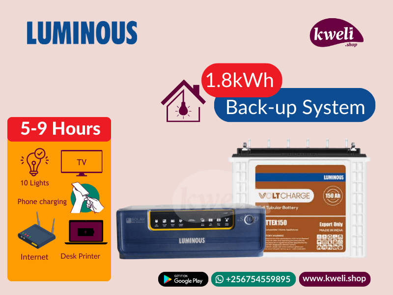 Luminous 1.8kWh 850watt Home Power Back-up System; Run TV, 10 Lights, Laptops, Internet Router for up to 9 hours Power Backup System 2