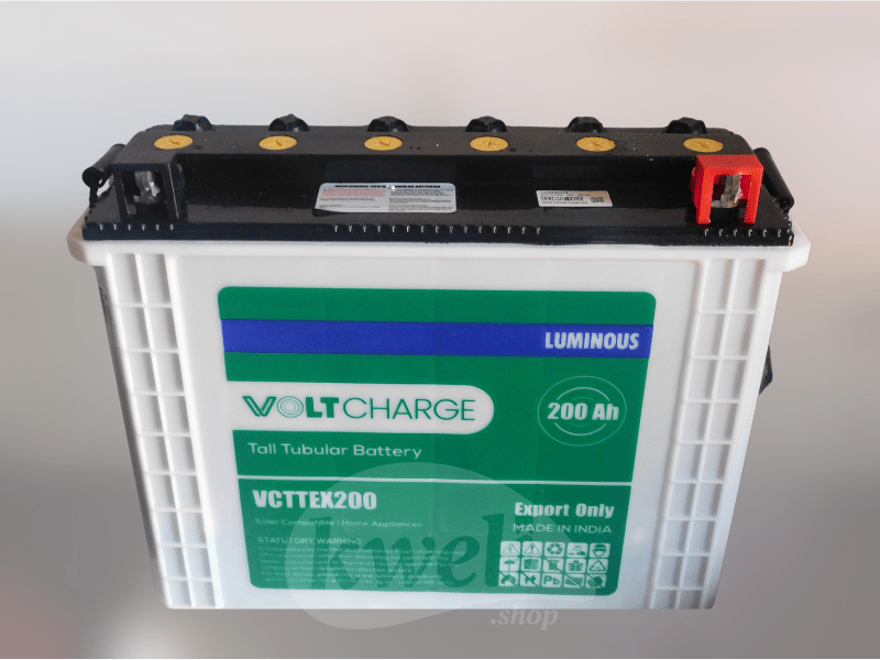 Luminous 200AH 12V Voltcharge Tubular Battery VCTTEX200; Low Maintenance, 2.4kWh , Made in India Luminous Solar Batteries 4