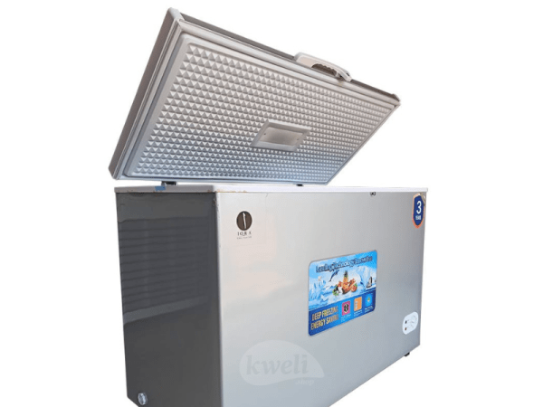 IQRA 430-litre Chest Freezer IQ-CF4308; Single Door Deep Freezer, Sliding Glass Door