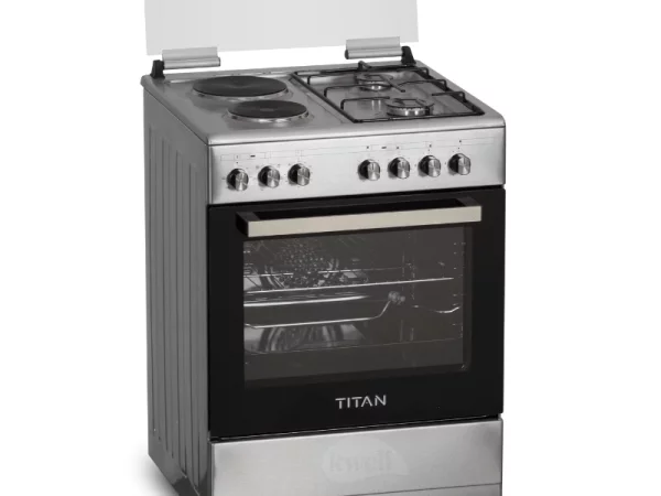 Titan 2 Gas + 2 Electric Cooker TN-FC6220XBS; 60cm Cooker, Electric Oven & Grill, Rotisserie Combo Cookers Titan 2 Gas + 2 Electric Cooker TN-FC6220XBS; 60cm Cooker, Electric Oven & Grill, Rotisserie Combo Cookers