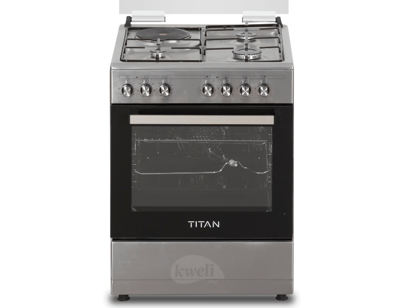 Titan 3 Gas + 1 Electric Cooker TN-FC6310XBS; 60cm Cooker, Electric Oven & Grill, Rotisserie Combo Cookers 2