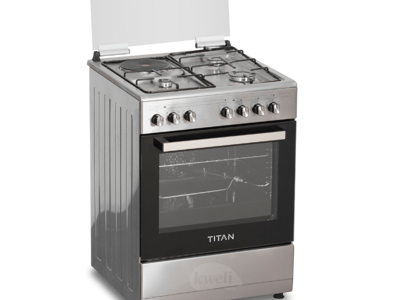 Titan 3 Gas + 1 Electric Cooker TN-FC6310XBS; 60cm Cooker, Electric Oven & Grill, Rotisserie Combo Cookers 4