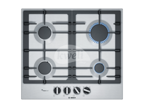 Bosch 60cm Built-in Gas Hob PCP6A5B90; 4 Gas Hobs, Cast-iron pan supports
