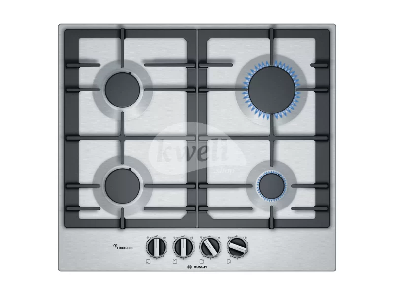 Bosch 60cm Built-in Gas Hob PCP6A5B90; 4 Gas Hobs, Cast-iron pan supports Built-in Hobs 5