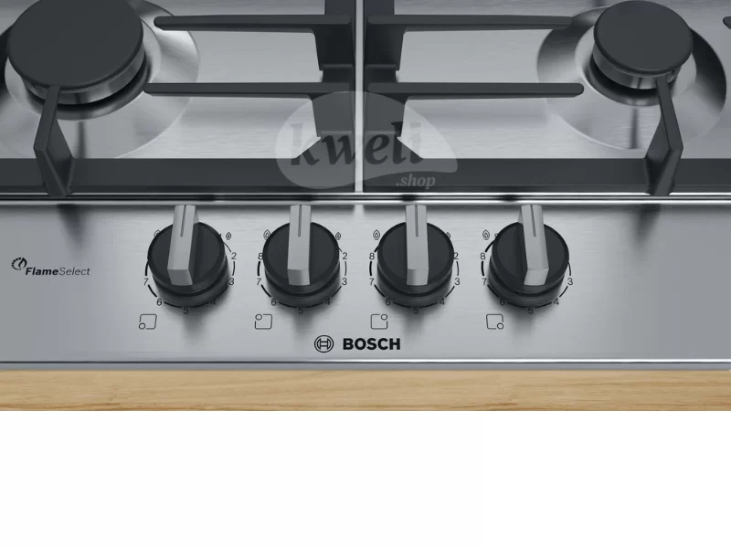 Bosch 60cm Built-in Gas Hob PCP6A5B90; 4 Gas Hobs, Cast-iron pan supports Built-in Hobs 6