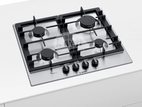 Bosch 60cm Built-in Gas Hob PCP6A5B90; 4 Gas Hobs, Cast-iron pan supports