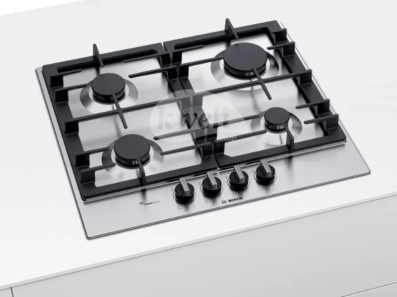 Bosch 60cm Built-in Gas Hob PCP6A5B90; 4 Gas Hobs, Cast-iron pan supports Built-in Hobs 4