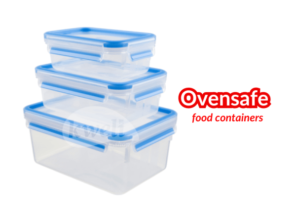 Tefal 3pc Masterseal Ovensafe Food Container Set  K3028912; Plastic, Leakproof, Microwave 110 oC, BPA-free, Set of 3 Containers, 0.55L-1L-2.3L