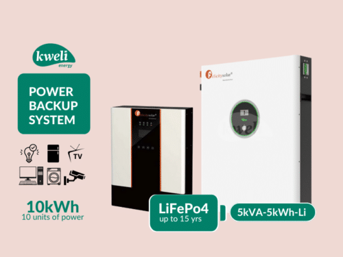 Kweli Energy 5kVA-10kWh Lithium Hybrid Power Backup System with WiFi Remote Monitoring for homes, schools, clinics, hospitals, offices, guesthouses, hotels Power Backup System